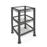 organizador-fruteira premium 3 andares - chumbo