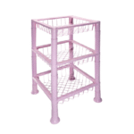 organizador-fruteira premium 3 andares - rosa encanto