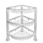 organizador - fruteira triangular premium 3 andares - branco